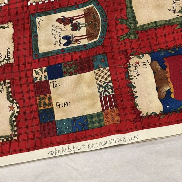 Christmas Present Tags Fabric Gift Tags Fabric Quilting Cotton Fabric BTY - Picture 4 of 4